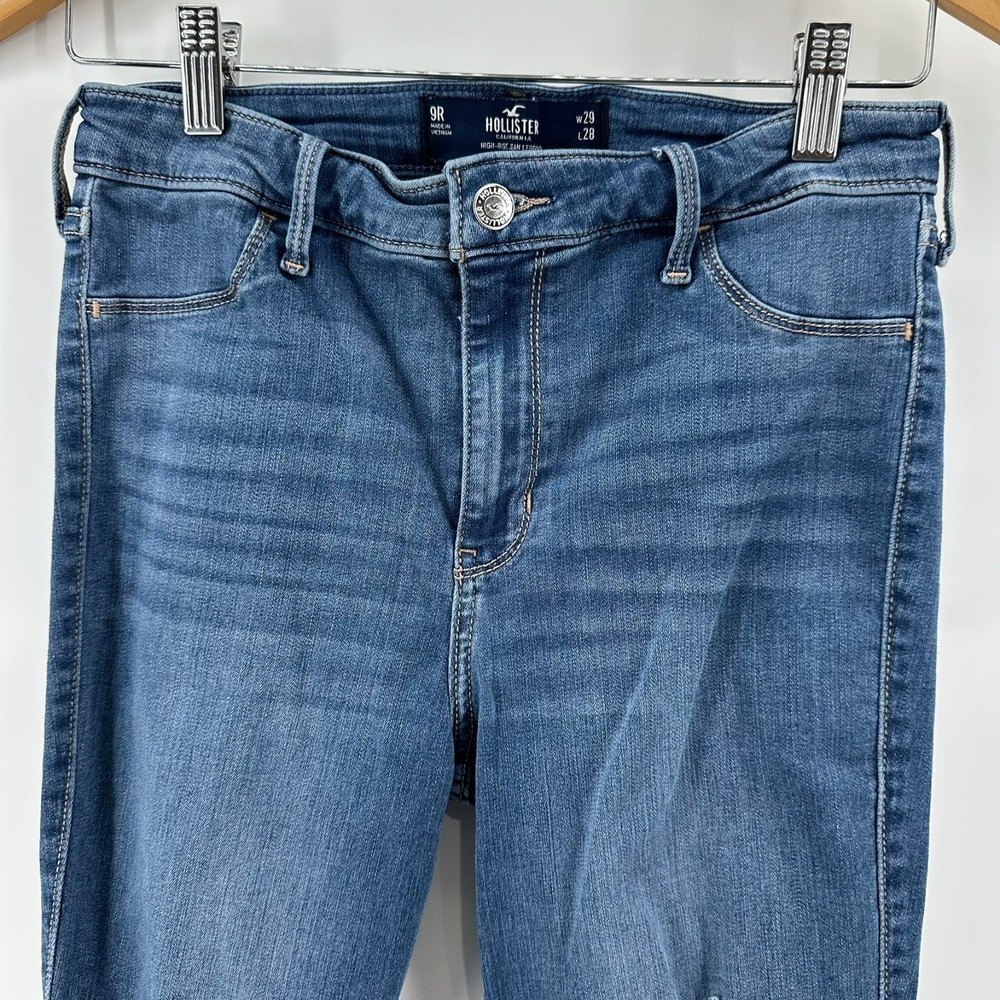 Hollister Jeans Girls 9R Blue Denim Whisker Advanced Stretch High Rise Legging